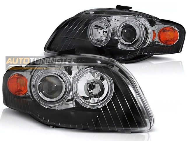 Trasforma la tua Audi A4 B7 con fari anteriori Angel Eyes gialli omologati