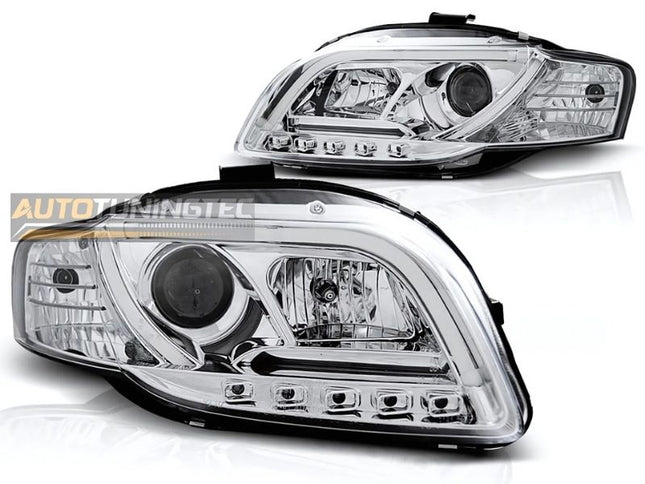 Fari anteriori LED neri Audi A4 B7 stile sportivo e omologato