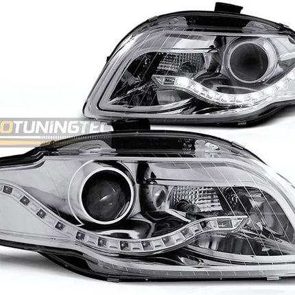 Fari anteriori LED Audi A4 B7 upgrade perfetto cromati