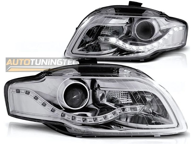Fari anteriori LED Audi A4 B7 upgrade perfetto cromati