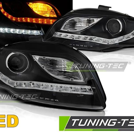 Audi A4 B7 2004-2008 Fari Anteriori LED Daylight Nero