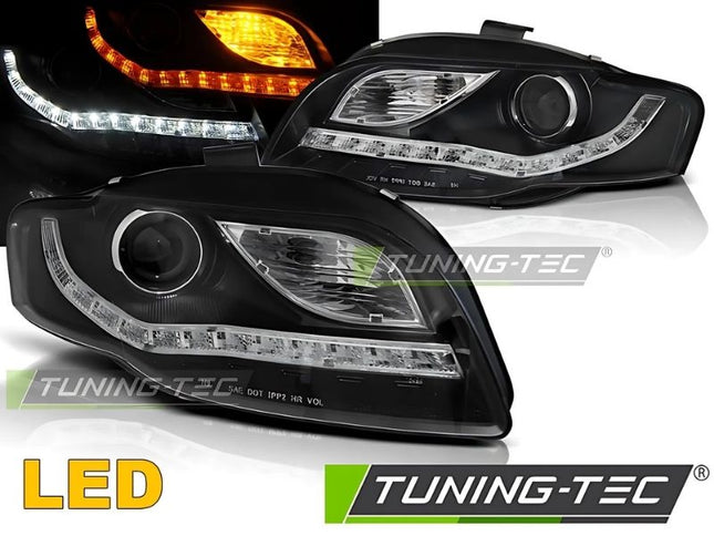 Audi A4 B7 2004-2008 Fari Anteriori LED Daylight Nero