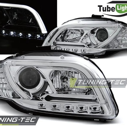 Audi A4 B7 2004-2008 Fari Anteriori LED Lightube Cromati