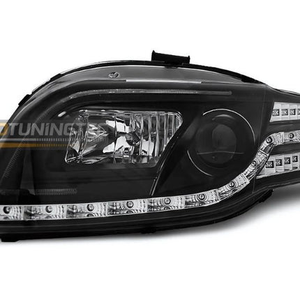 Fari anteriori LED neri vetro chiaro Audi A4 B7