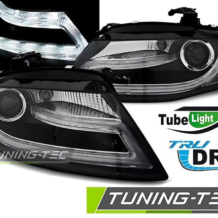 Audi A4 B8 2008-2011 Fari Anteriori LED Lightube DRL Nero