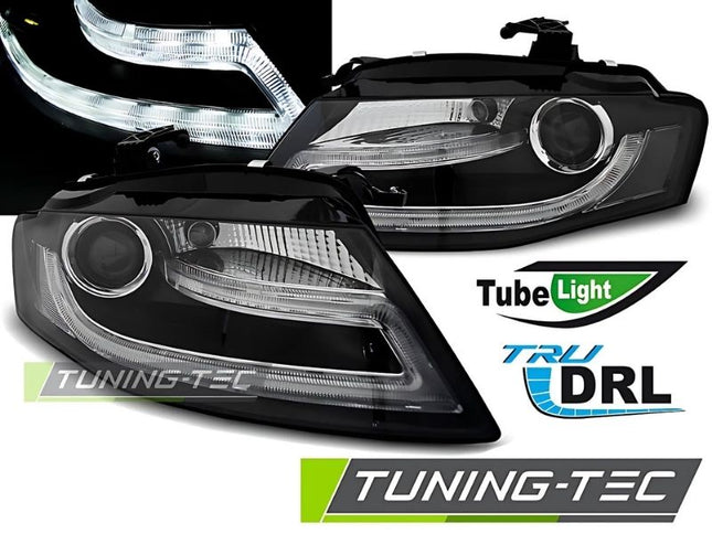 Audi A4 B8 2008-2011 Fari Anteriori LED Lightube DRL Nero
