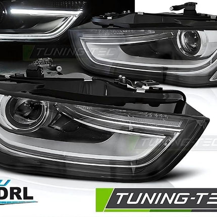 Audi A4 B8 2012-2015 Fari Anteriori Luci Diurne LED Nero