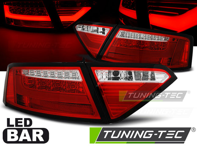 Audi A5 8T 2007-2011 Fanali Posteriori Led Bar Rosso Bianco