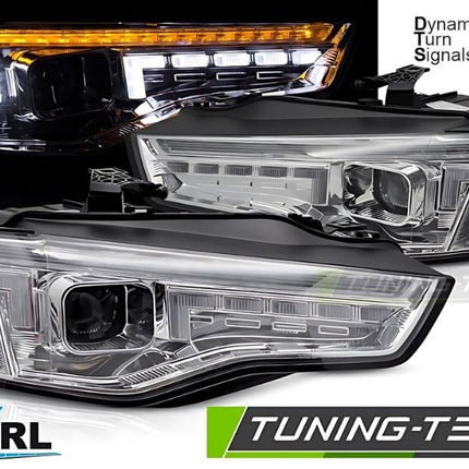 Audi A5 8T 2012-2016 Fari Anteriori Cromati DRL LED Sequenziale Xenon D3S