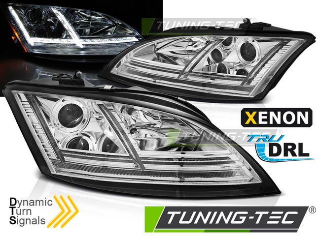 Audi TT 8J 2006-2010 Fari Anteriori a LED Freccia Dinamica - Xenon - Cromato