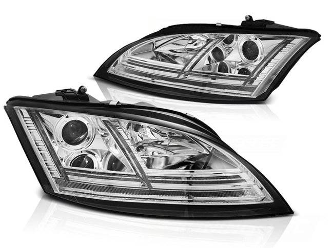 Audi TT 8J 2006-2010 Fari Anteriori a LED Freccia Dinamica - Xenon - Cromato