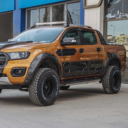 Modanature Laterali per Ford Ranger T6-T7-T8 2012-2022 (Jumbo) Nero Lucido
