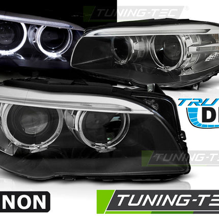 BMW 5 F10 F11 2010-2013 Fari Anteriori LED Angel Eyes Xenon