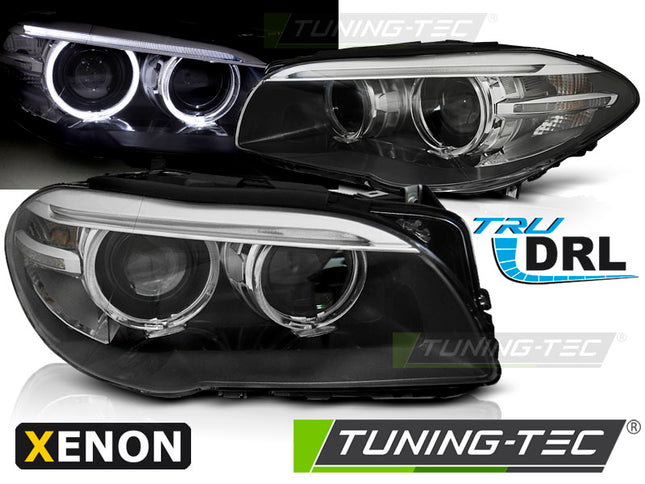 BMW 5 F10 F11 2010-2013 Fari Anteriori LED Angel Eyes Xenon