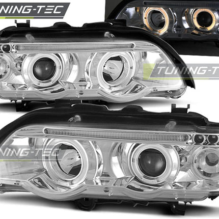 BMW X5 E53 2000-2003 Fari Anteriori H1 Alogeno Angel Gialli
