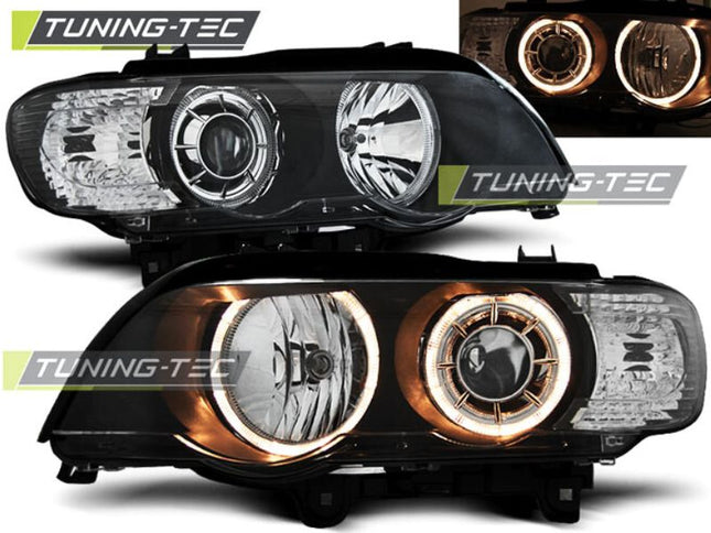 BMW X5 E53 2000-2003 Fari Anteriori H7 Alogeno Angel Gialli