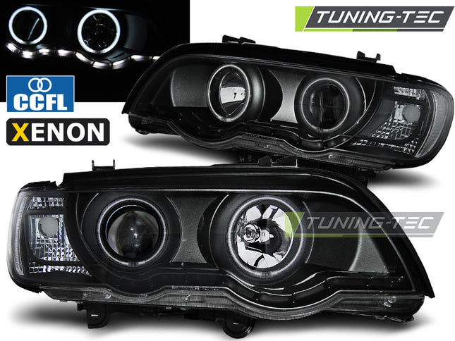 BMW X5 E53 2000-2003 Fari Anteriori Xenon Angel LED CCFL