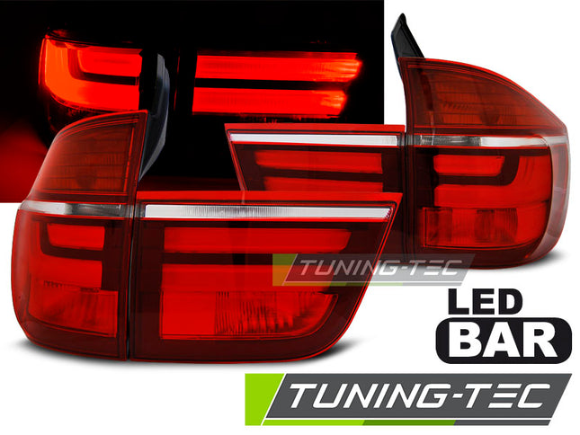 BMW X5 E70 2007-2010 Fanali Posteriori a LED Lightbar Rosso