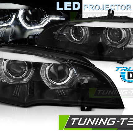 BMW X5 E70 2007-2010 Fari Anteriori Angel LED Diurne Xenon