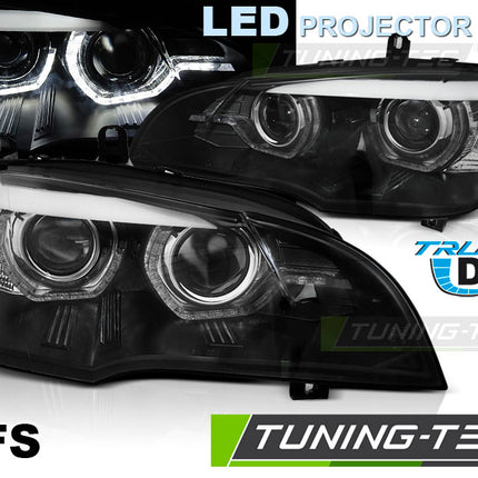 BMW X5 E70 2007-2010 Fari Anteriori Angel DRL LED Xenon AFS