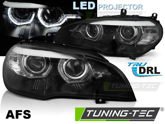 BMW X5 E70 2007-2010 Fari Anteriori Angel DRL LED Xenon AFS