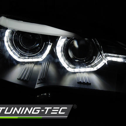 BMW X5 E70 2007-2010 Fari Anteriori Angel DRL LED Xenon AFS
