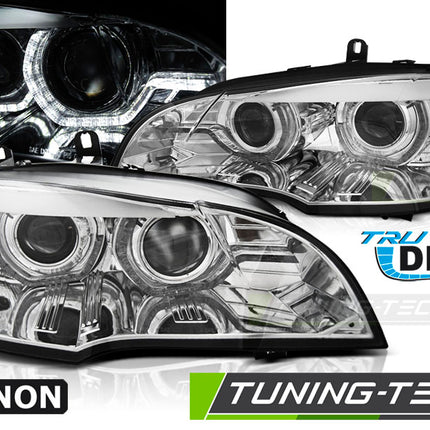 BMW X5 E70 2007-2010 Fari Anteriori LED Angel Eyes Xenon