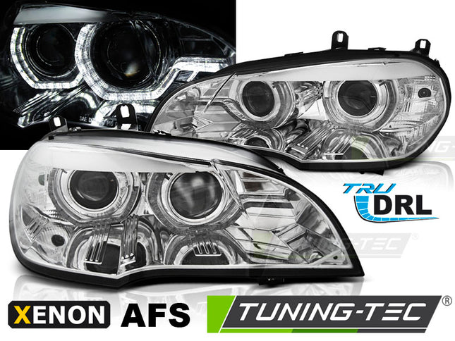 BMW X5 E70 2007-2010 Fari Anteriori LED DRL TRU Xenon AFS