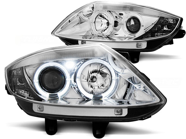 BMW Z4 E85 E86 2003-2008 Fari Anteriori a LED Angel Eyes - Cromati