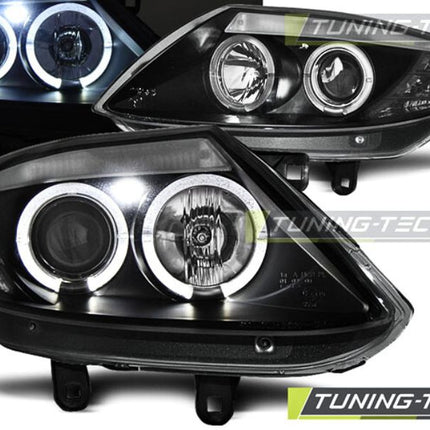 BMW Z4 E85 E86 2003-2008 Fari Anteriori LED Angel Eyes Nero