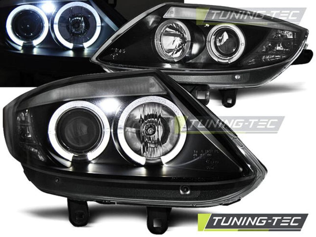 BMW Z4 E85 E86 2003-2008 Fari Anteriori LED Angel Eyes Nero