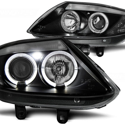 BMW Z4 E85 E86 2003-2008 Fari Anteriori LED Angel Eyes Nero
