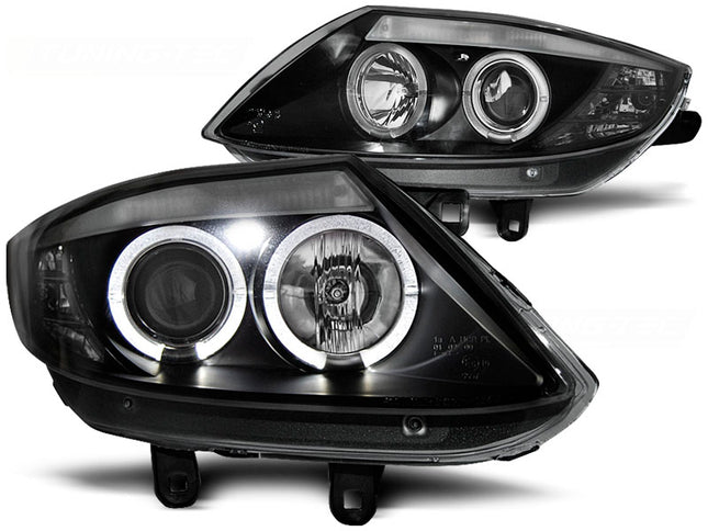 BMW Z4 E85 E86 2003-2008 Fari Anteriori LED Angel Eyes Nero