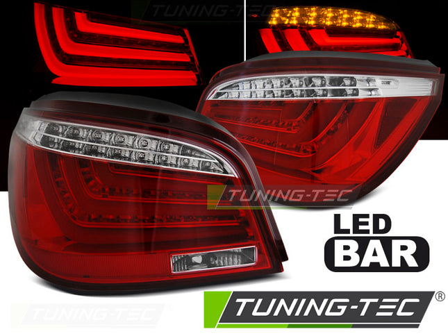 Bmw Serie 5 E60 Lci 2007-2010 Fanali Posteriori Led Bar Rosso Bianco