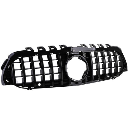 Dettaglio griglia Panamericana Mercedes Classe A W177, finitura nero lucido ABS