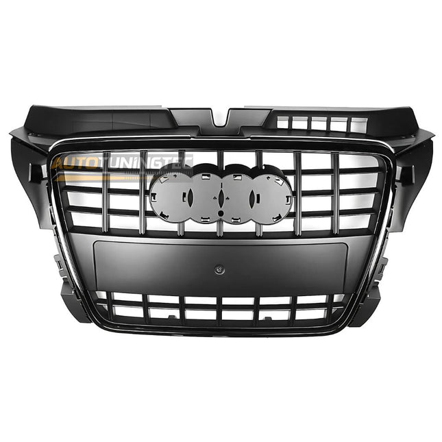 Griglia Calandra Mascherina Audi A3 8P 2008-2012 S3 Look Nero Lucido