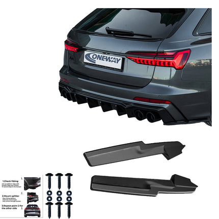 Splitter Laterali Posteriori per Audi S6 C8 / C8 Facelift (Berlina / Avant) 2019+