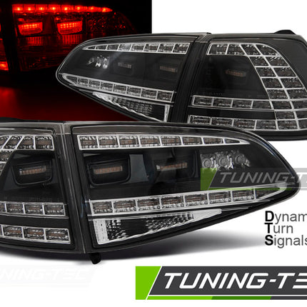 VW Golf 7 Berlina 2013-2017 Fanali Posteriori LED neri sequenziali