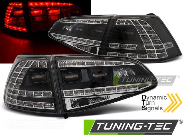 VW Golf 7 Berlina 2013-2017 Fanali Posteriori LED neri sequenziali