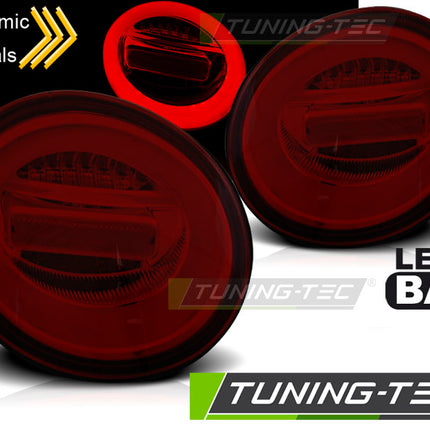 Vw New Beetle 1998-2005 Fanali Posteriori Led Bar Rosso Fumé Seq