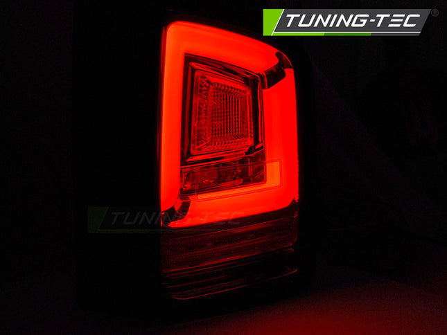 Vw T5 2003-2009 Fanali Posteriori Led Bar Rosso Fumé Sequenziali