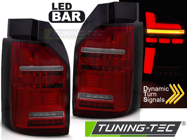 Vw T6 T6.1 2015-2021 Fanali Posteriori Led Bar Rosso Fumé Seq Oem Led