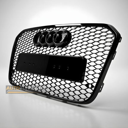 Immagine della griglia Audi A6 S6 C7 4G con design a nido d'ape e predisposizione PDC integrata.