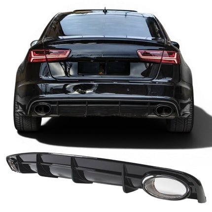 Diffusore con Terminali Neri per Audi A6 C7 Berlina 2015-2018