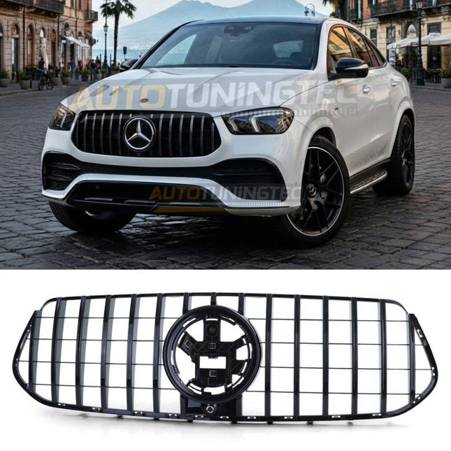 Griglia anteriore Sport GT nero lucido per Mercedes GLE V167 C167 AMG-Line modelli 2018-2023.