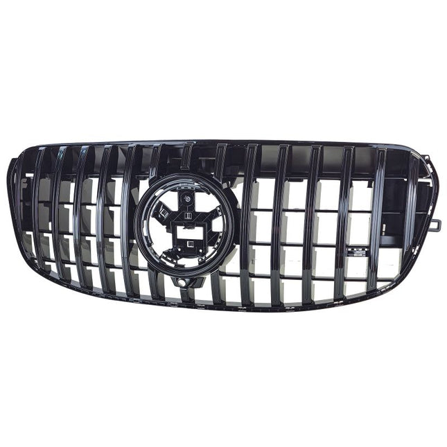 Immagine della griglia GT-R LOOK nera lucida per Mercedes GLS X167, compatibilità perfetta 2023+