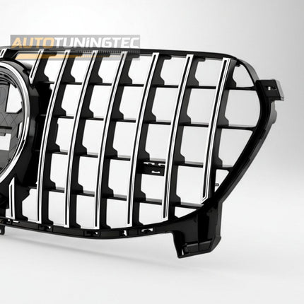 Vista laterale della griglia tuning Panamericana nera cromata su Mercedes GLE W167 dal 2019 al 2023.