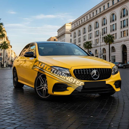 Calandra sportiva Mercedes W213 S213 2016-2020, finitura nero lucido, look GT-R premium