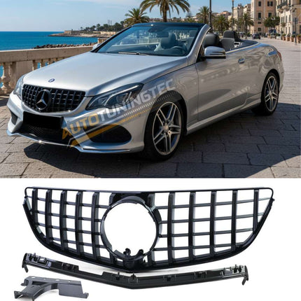 Griglia anteriore GTR nero lucido per Mercedes Classe E C207 Coupe 2013-2017, ottica sportiva