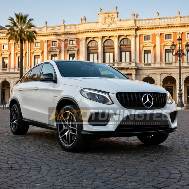 Mascherina sportiva nero lucido per Mercedes GLE Coupé C292 dal 2015 al 2019, alta qualità.